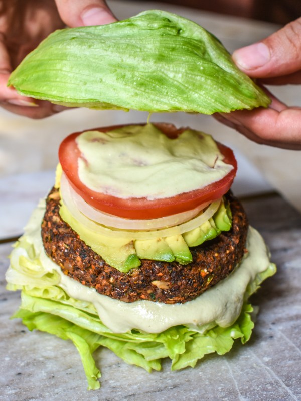 Raw Vegan Veggie Burger